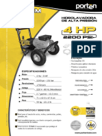 Hidrolavadora Porten 4HP 2200 PSI PDF