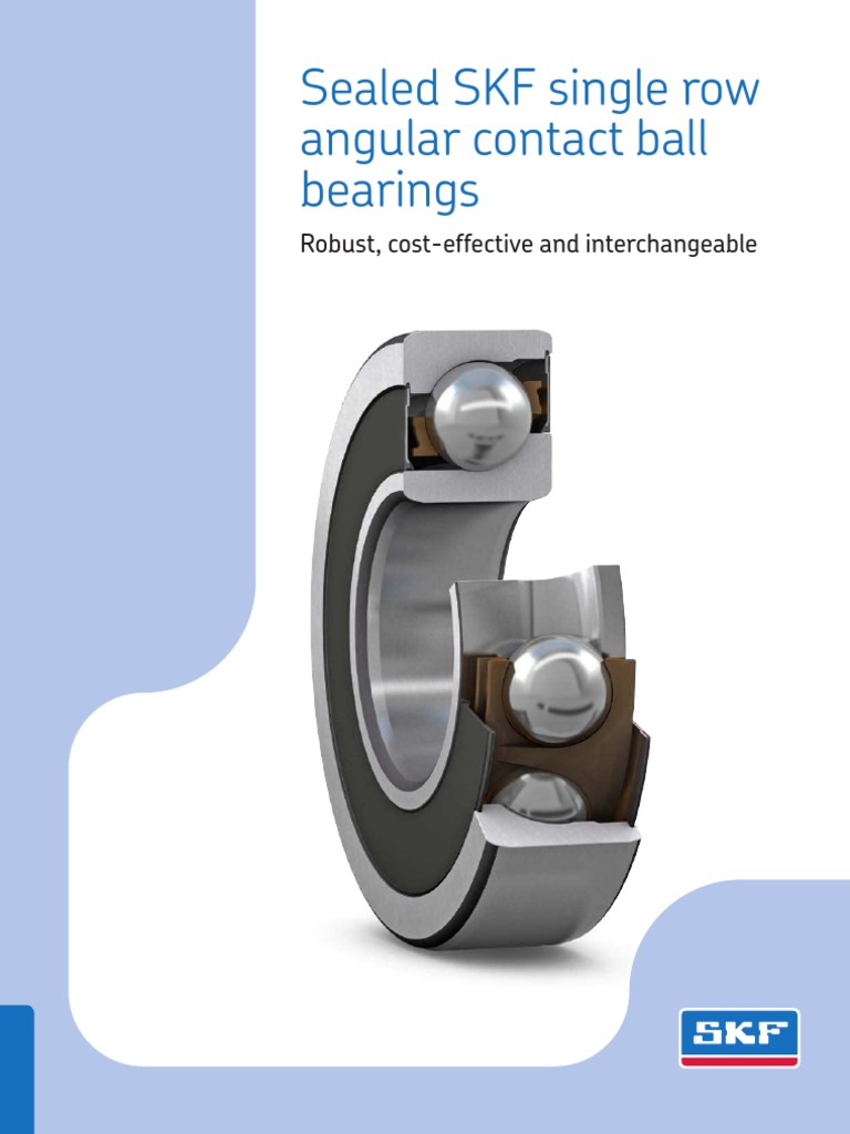 Sealed SKF Single Row Angular Contact Ball Bearings PDF Bearing