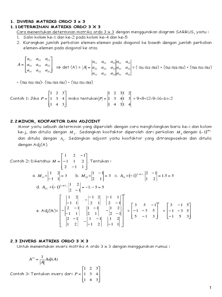 Matematika Kelas 11 Matriks Ordo 3x3