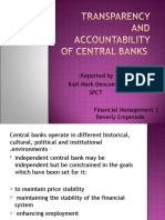 Transparency and Accountability of Central Banks