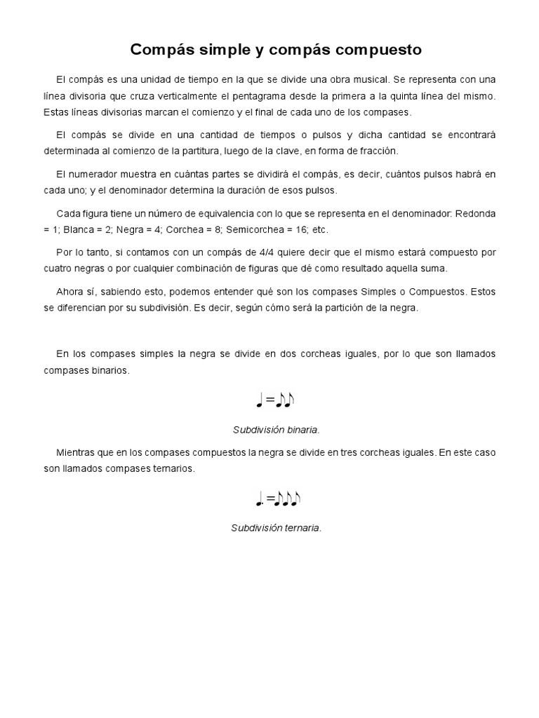 Compás Simple y Compás Compuesto | PDF