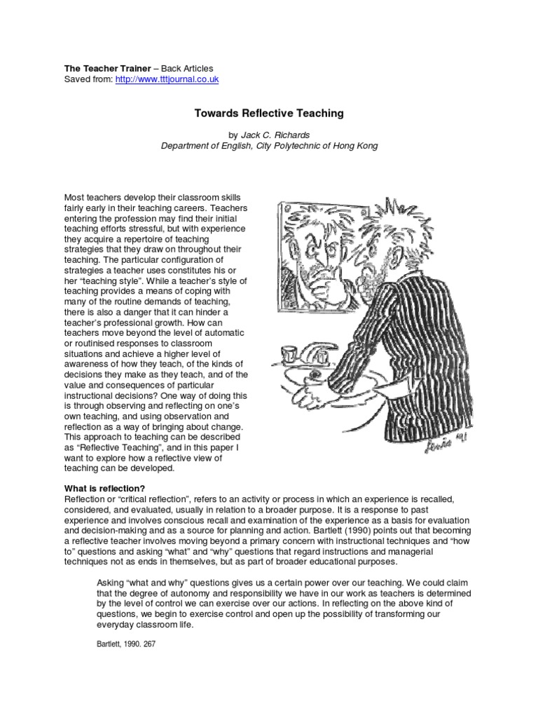 Towards Reflective Teaching | PDF | Teachers | Evaluation