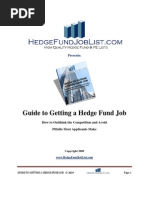 Guide to Getting a Hedge Fund Job