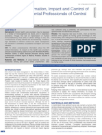 Analysis of Information, Impact and Control of HIV Amongst Dental Professionals of Central India