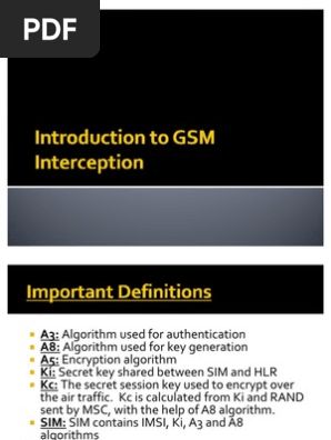 Gsm Key Generation And Encryption