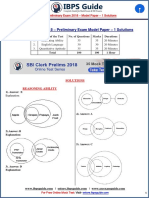 SBI Clerk Prelims 2018 - Model Paper - 1 Solutions