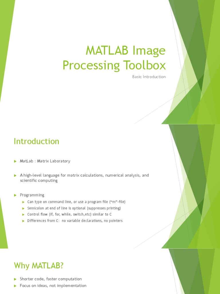 MATLAB Image Processing Toolbox: Basic Introduction | PDF | Matlab ...