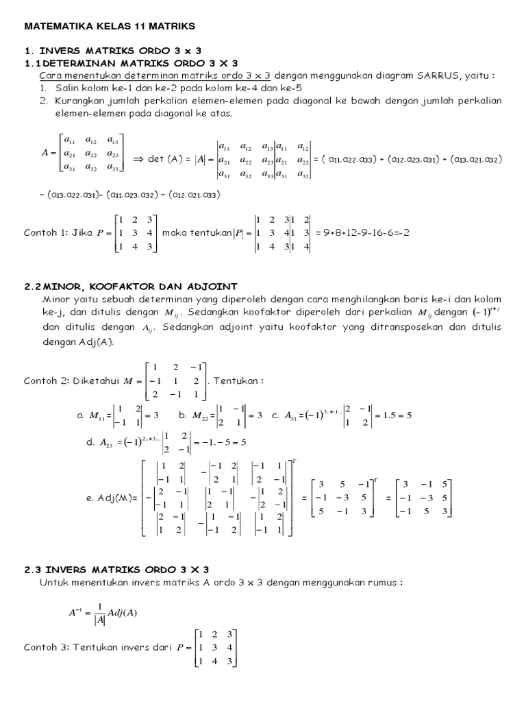 Matematika Kelas 11 Matriks