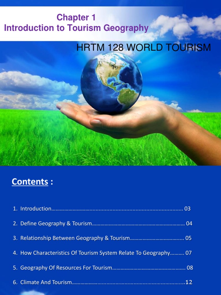 Chapter 1 Introduction To The Course PDF Tourism Geography
