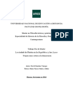 La ciudad de Platón en la República y las Leyes Utopía como crítica a la democracia