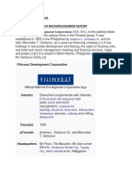 I. Company Data A. Company Background/Brief History: Filinvest Development Corporation