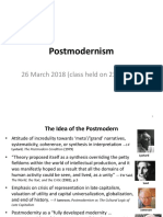 Postmodernism: 26 March 2018 (Class Held On 23 March)