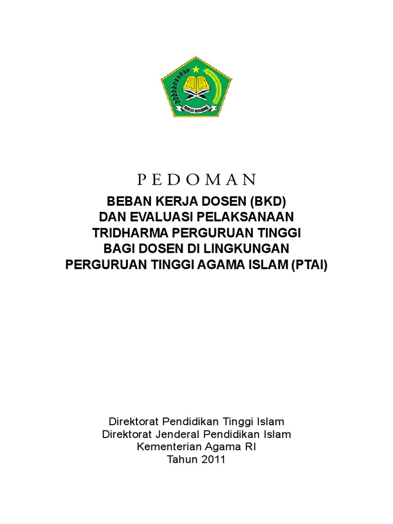 Pedoman Beban Kerja Dosen BKD SK Direktur Jenderal Pedoman Beban Kerja Dosen BKD SK Direktur Jenderal