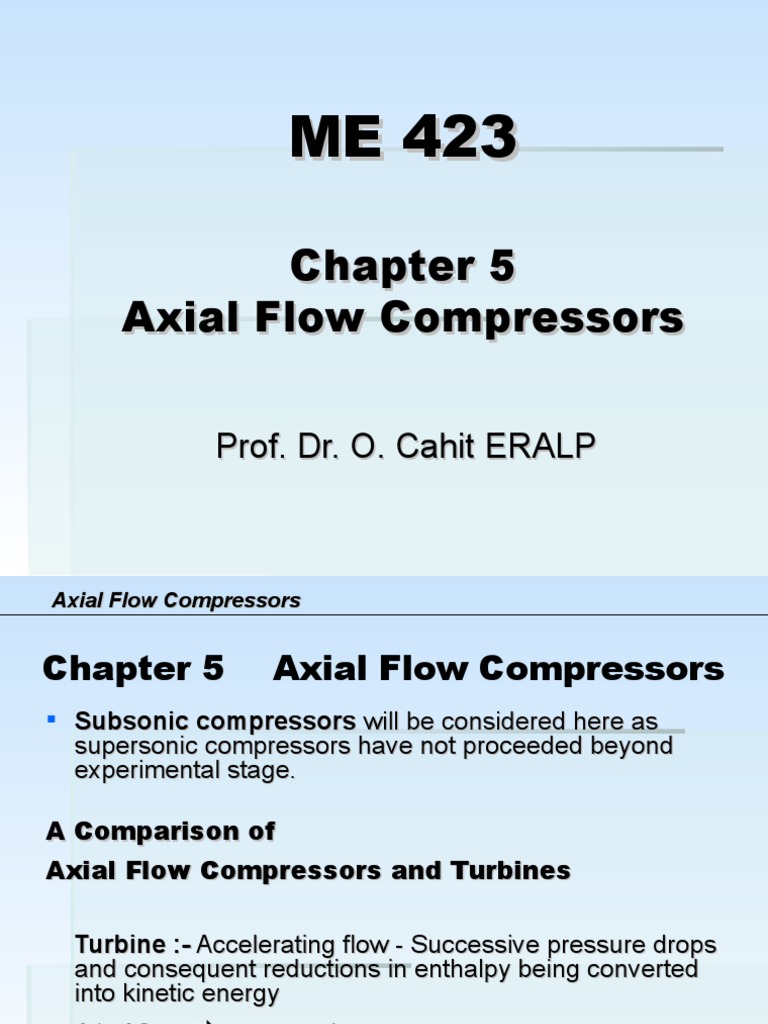Axial Flow Compressor Overview | PDF | Turbine | Gases