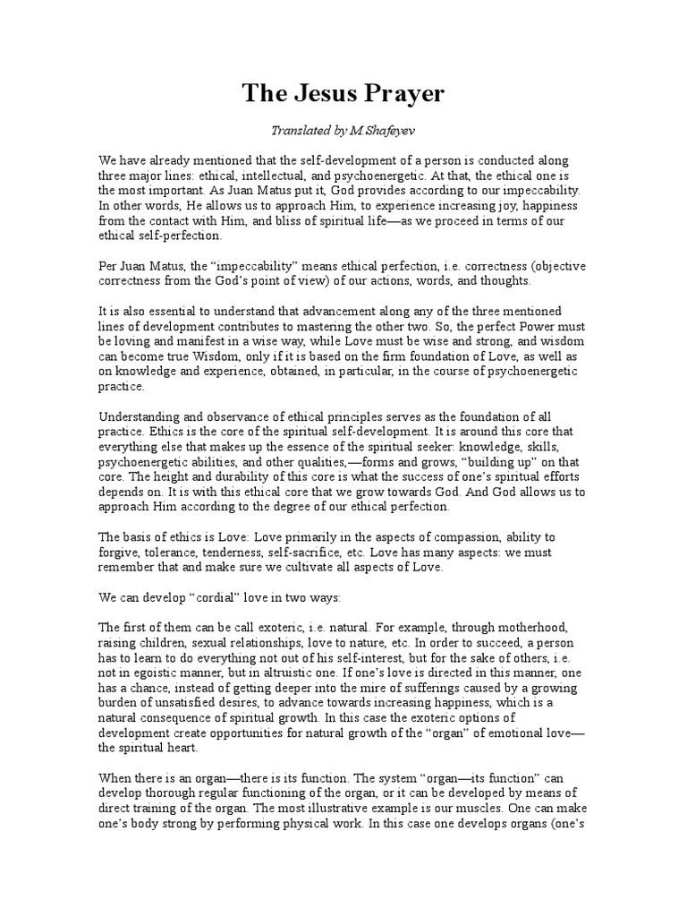 The Jesus Prayer | PDF | Wisdom | Spirituality