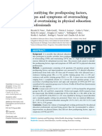 Identifying The Predisposing Factors, Signs and Symptoms of Overreaching and Overtraining in Physical Education Professionals