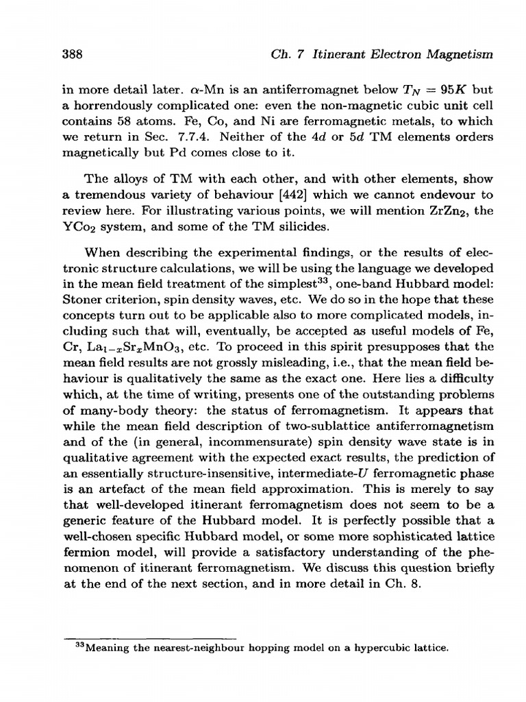 Itinerant Electron Magnetism Analysis | PDF