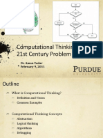 Computational Thinking and 21st Century Problem Solving: Dr. Aman Yadav February 9, 2011