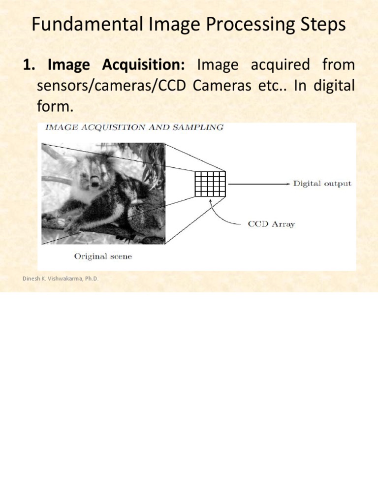 Fundamental Image Processing Steps: sensors/cameras/CCD Cameras Etc ...