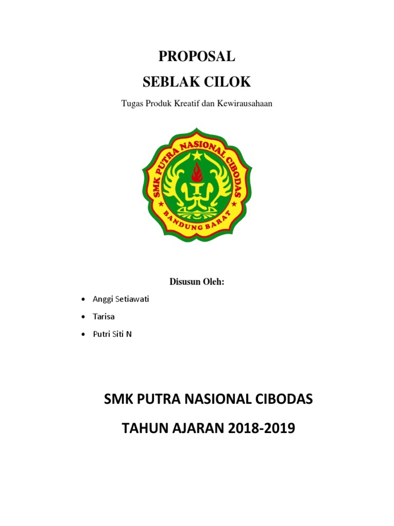 Proposal Usaha Seblak Cilok SMK Cibodas | PDF | Bisnis | Hukum