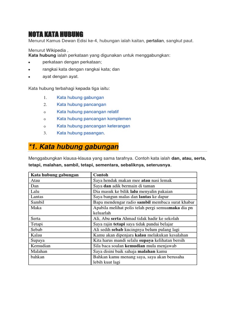 Nota Kata Hubung Pdf