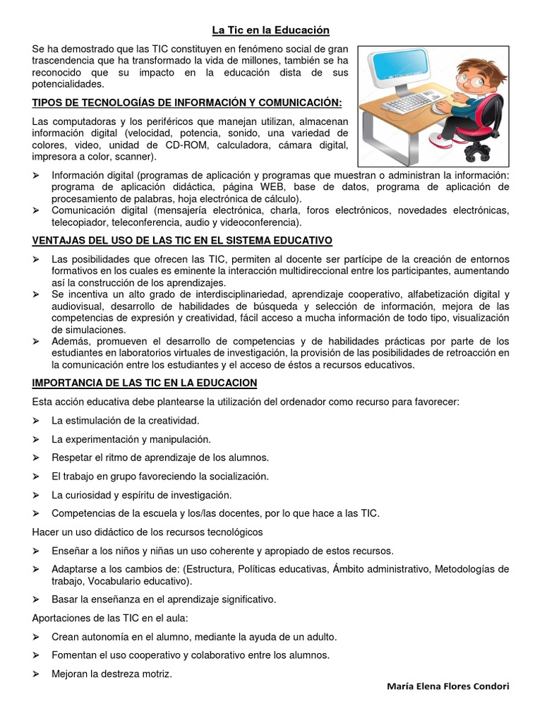 La Tic en La Educación | PDF | Tecnología de información y ...
