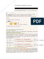 Fracciones: Suma, resta, multiplicación y división