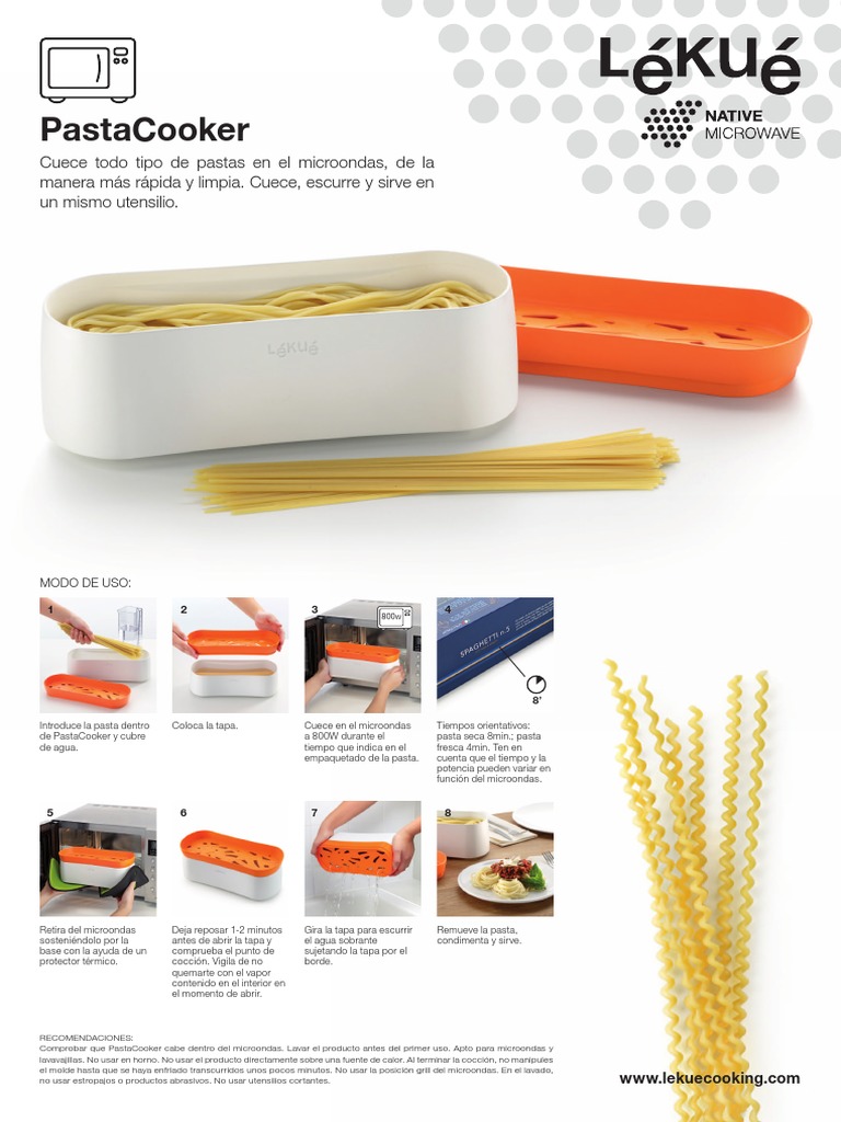 Manual Pasta Cooker Lekue PDF