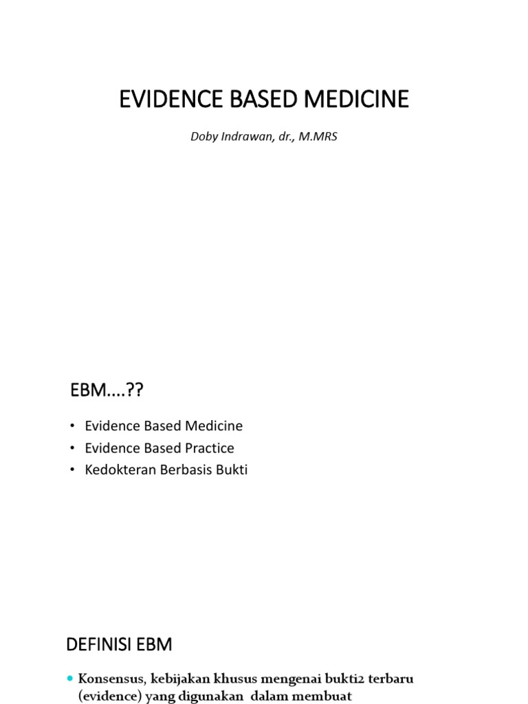 Evidence Based Medicine PDF