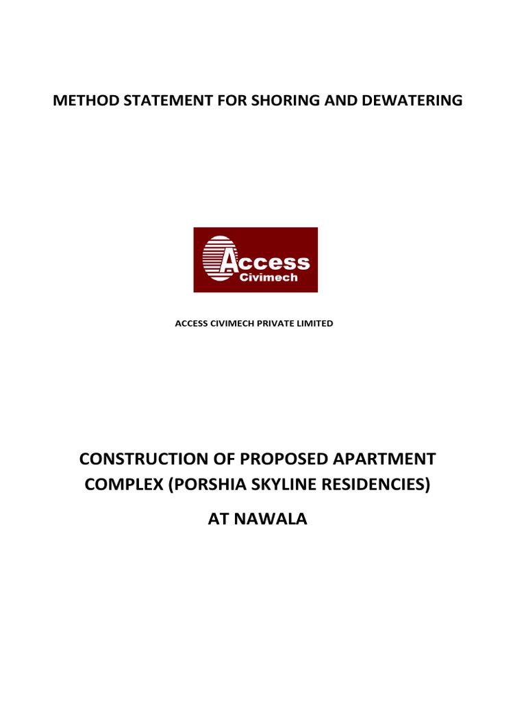 Method Statement for Shoring Works | PDF | Deep Foundation | Civil ...
