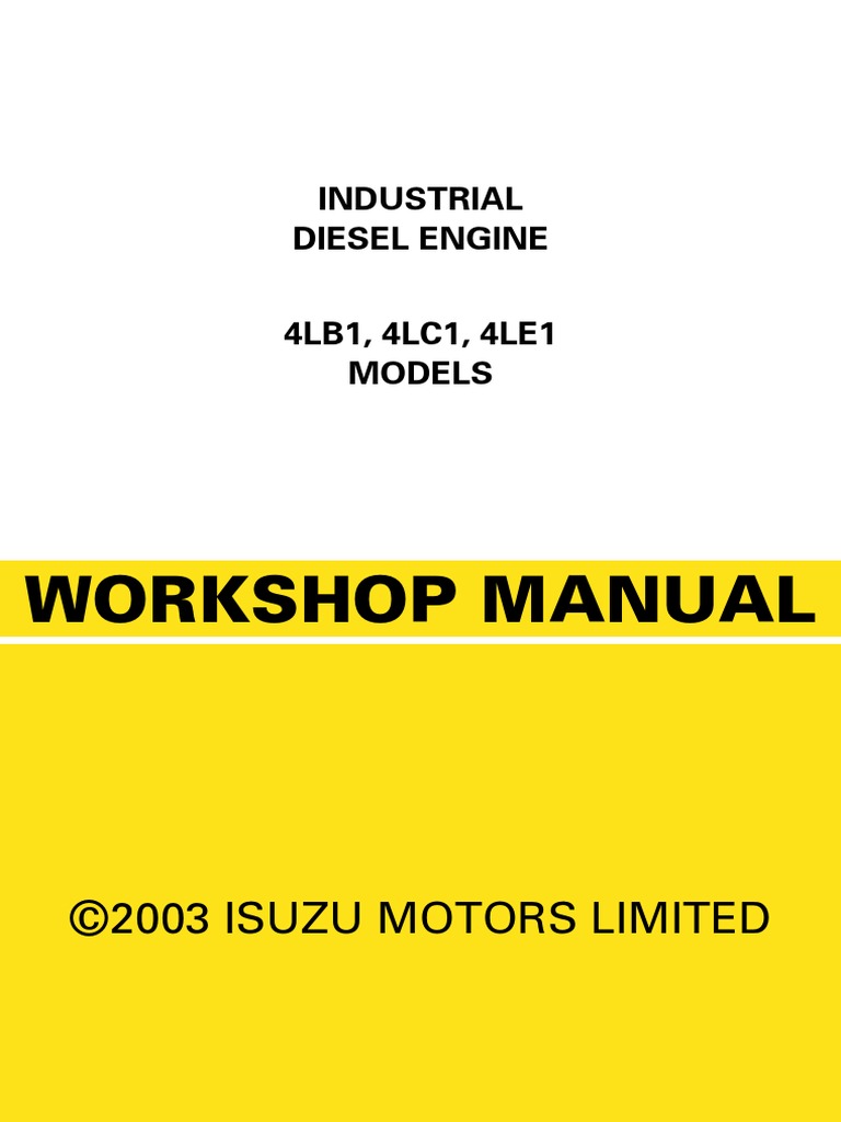 Isuzu 4lb1 4lc1 4le1 GB | PDF | Diesel Engine | Cylinder (Engine)
