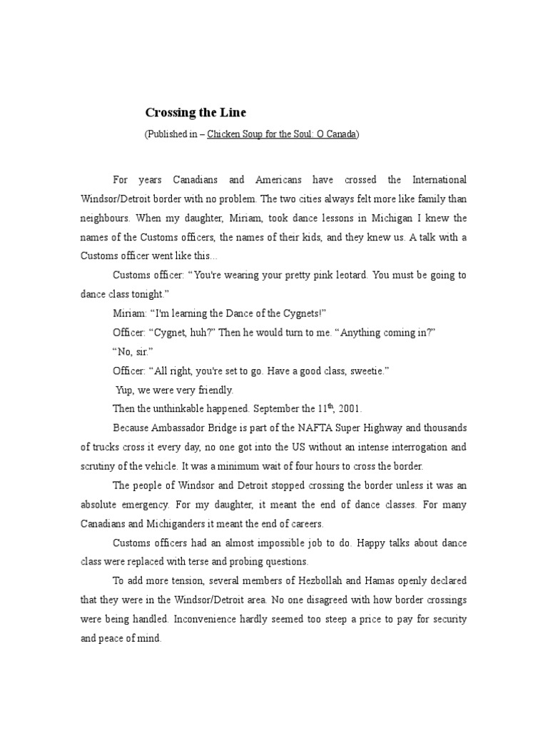 Crossing The Line | PDF