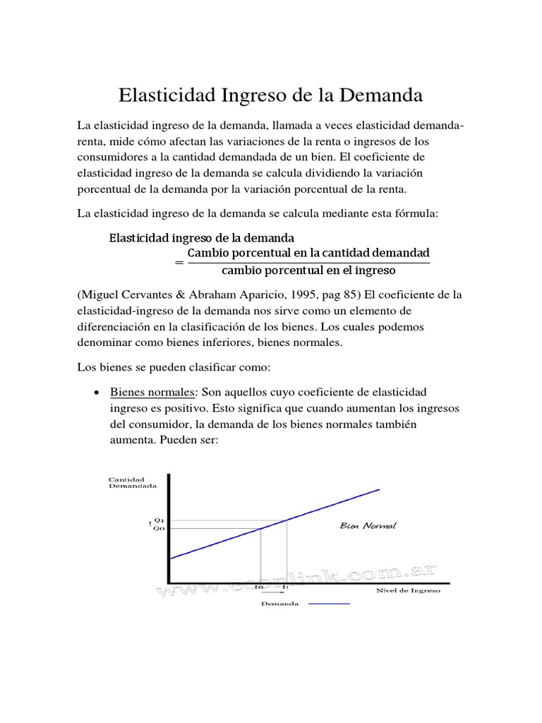 Elasticidad Ingreso de La Demanda | PDF | Elasticidad (economía) | Bienes