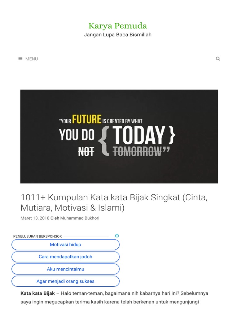 1011 Kata Kata Bijak Motivasi Cinta Islami Mutiara Kehidupanpdf