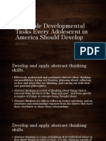 Desirable Developmental Tasks Every Adolescent in America Should Develop