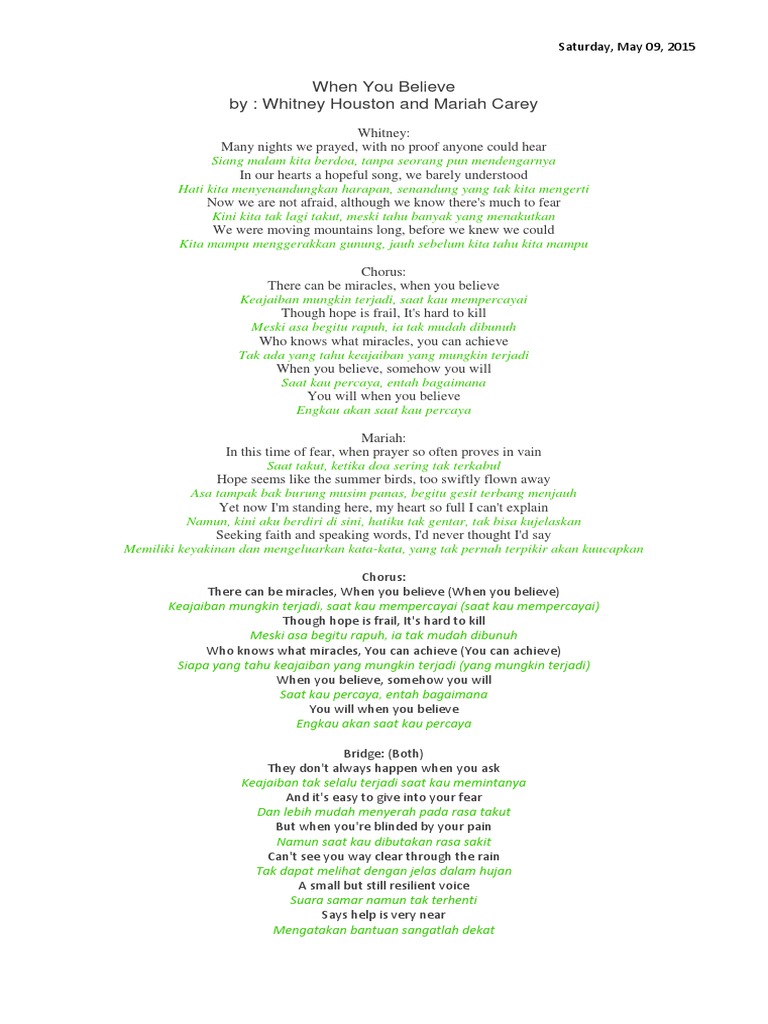 Lagu Bahasa Inggris Beserta Pesan Moralnya Latihan Online