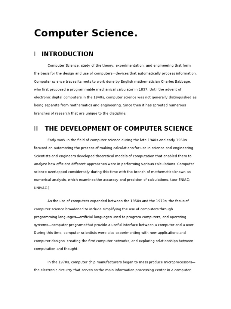 Computer Science Short Notes | PDF | Computer Program | Programming