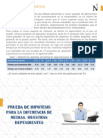 12 Prueba de Hipótesis para La Diferencia de Dos Medias. Muestras Dependientes.