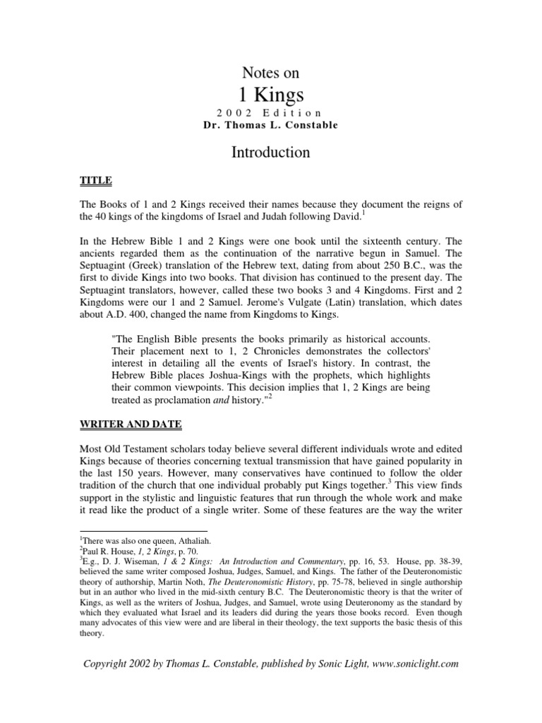 1 Kings PDF Books Of Kings David