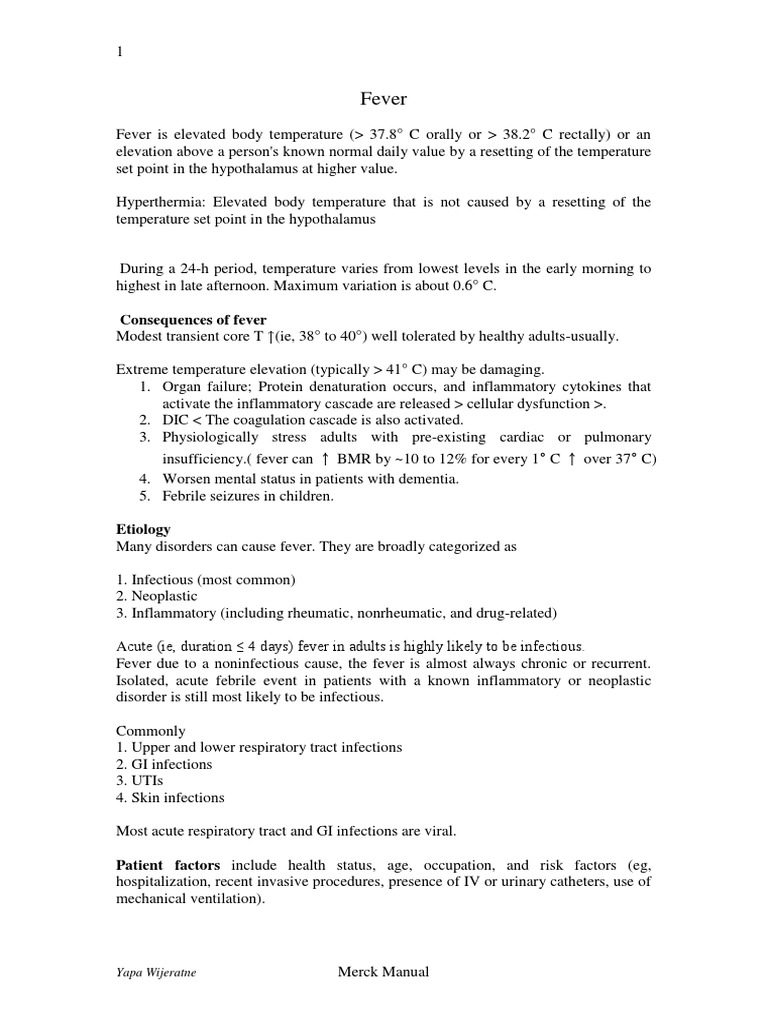Understanding Fever: Causes and Consequences | PDF | Fever | Hyperthermia