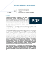 Teoría y Beneficios de La Ingeniería de La Confiabilidad