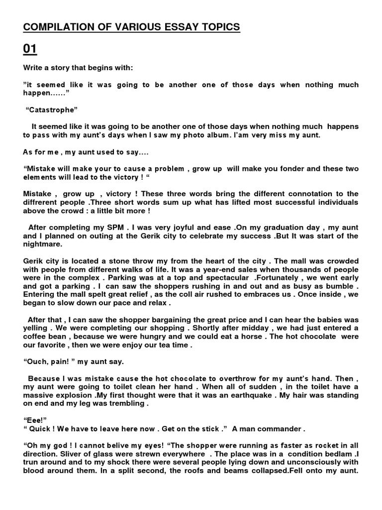 Write a Story That Begins With