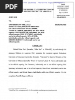 Community service for rape? University of Arkansas punishes student after clearing him