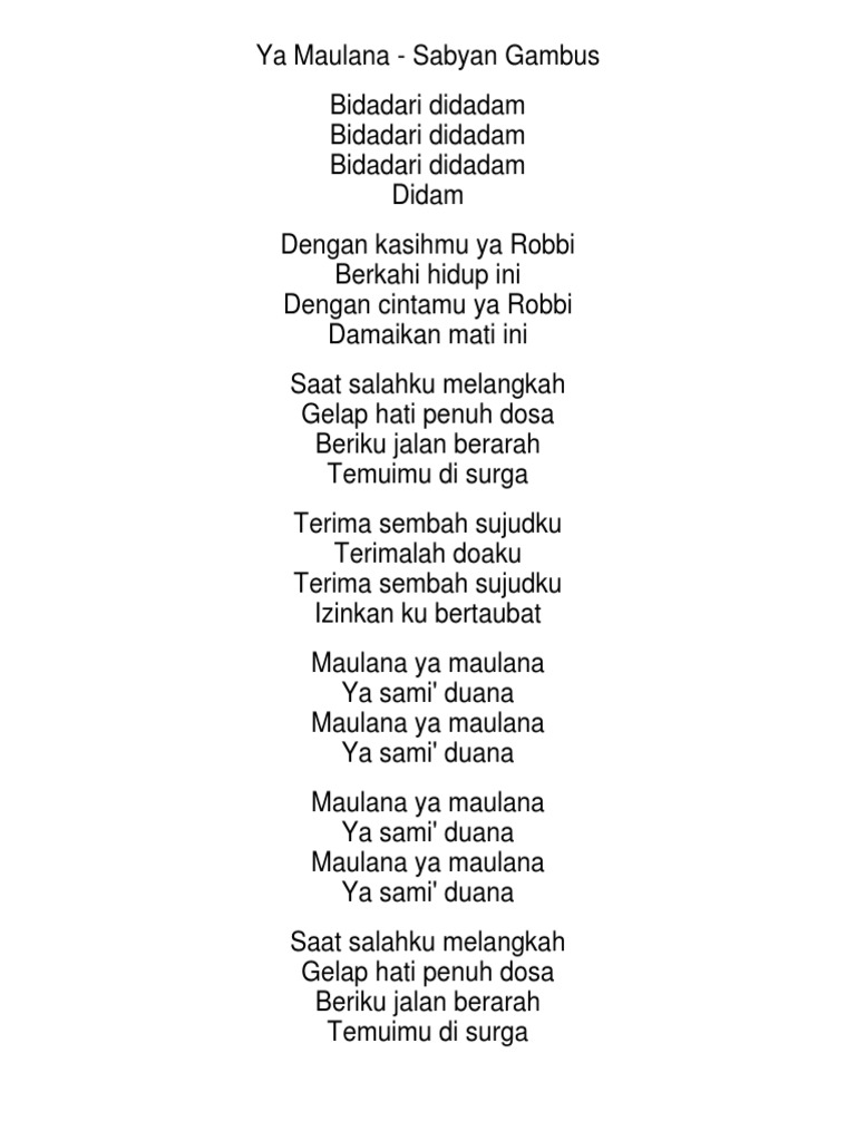 Lirik Lagu Nissa Sabyan