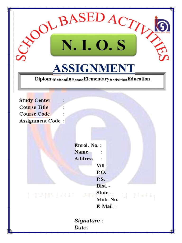 Nios assignment front page word file download picture