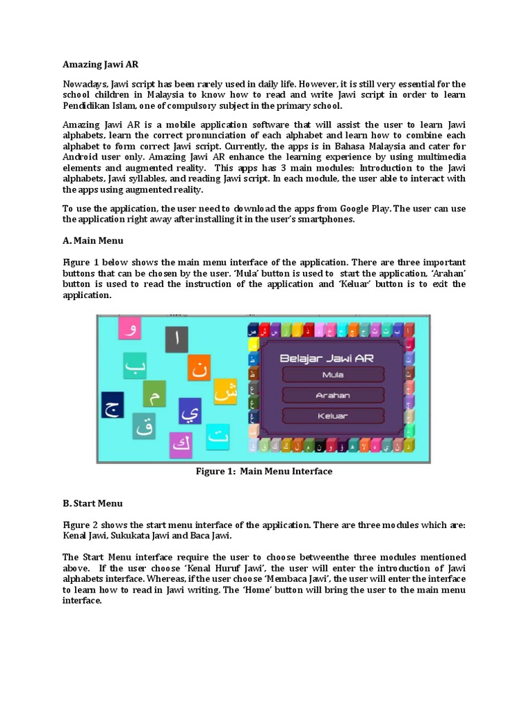 Amazing Jawi Arv1 Augmented Reality Mobile App