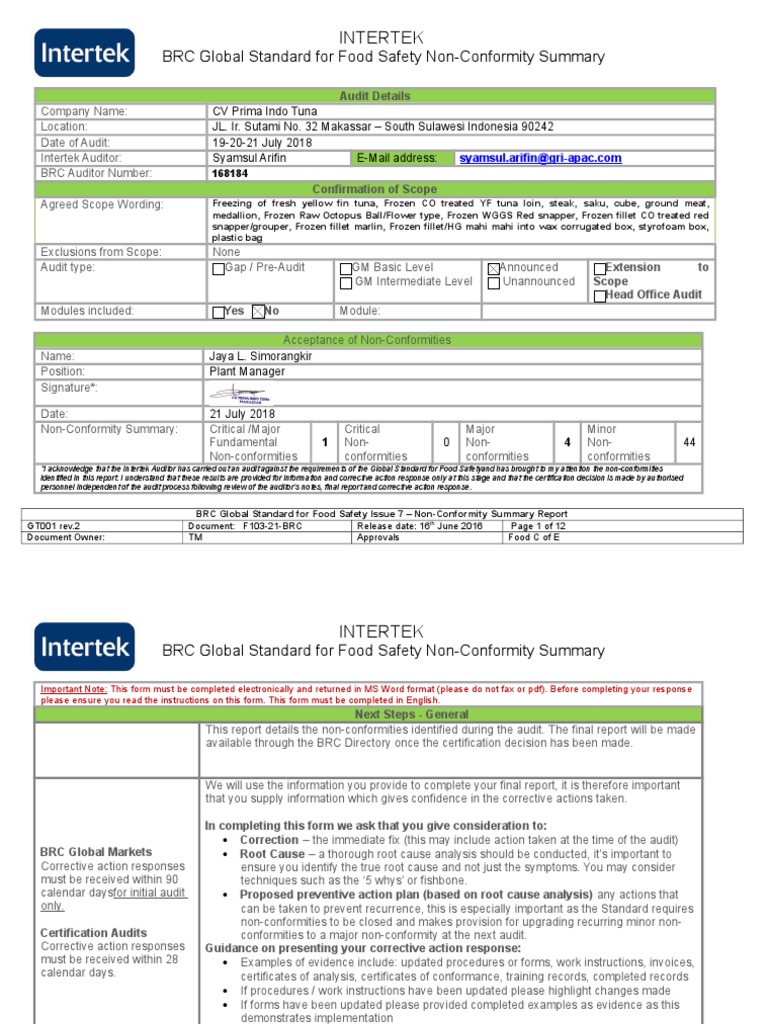 20:20 correction on non conformities With Regard To Non Conformance Report Form Template