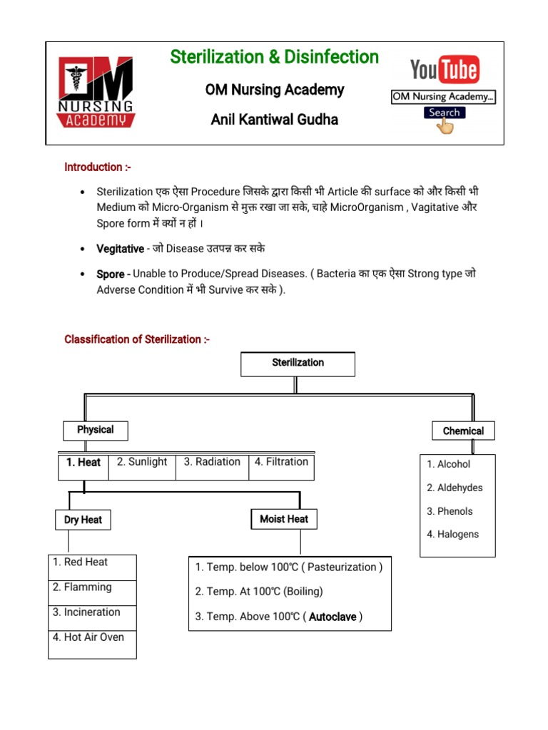 Sterilization Disinfection PDF Bleach Sterilization (Microbiology)