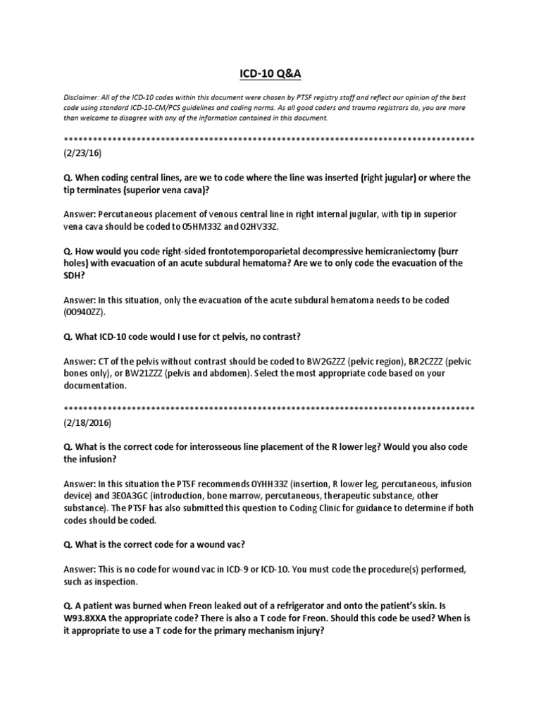 Icd 10 - Qa - 2 23 16 | PDF | International Statistical Classification Of  Diseases And Related Health Problems | Medical Specialties