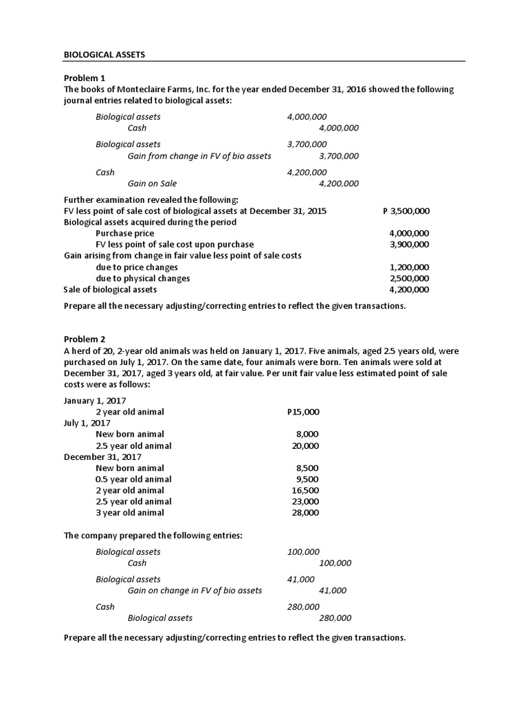 Biological Assets Point Of Sale Inventory